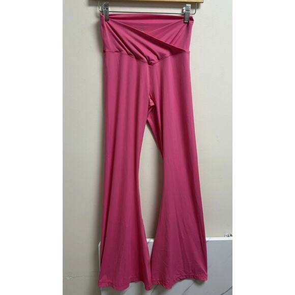 Simply Southern Pants - Simply Southern Womens Pink Flare Leggings Crossover Waist XS S Stretch
